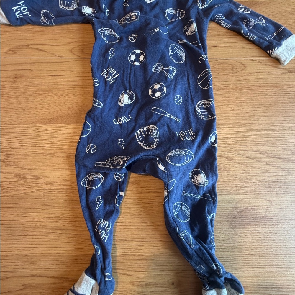 Carter's Navy Sports Print Kids Footie
